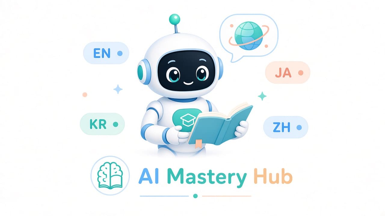 외국어로 오늘의 AI를 읽고, 퀴즈로 바로 확인—AI Mastery Hub